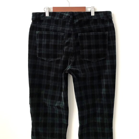 Talbots Velveteen Straight Leg Pants Black Watch Tartan - Picture 7 of 11
